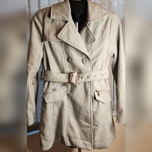Charlotte Russe Light Gray Trench Coat with Belt